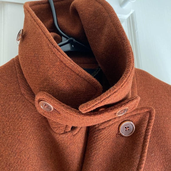 J. Crew Wool Peacoat Rust Burnt Orange Stadium Cloth by Nello Gori - Picture 8 of 8
